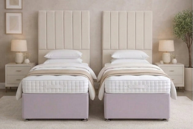 Dorchester 2000 Pocket Hand Stitched Memory Foam - 6'3 Length Zip And Link Divan Bed Sets