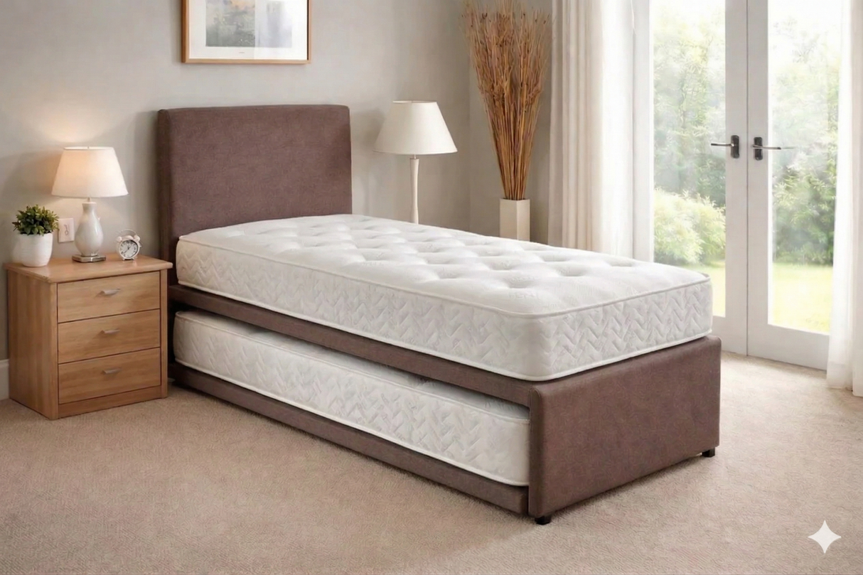 Dual Season Memory Sprung Divan Guest Bed with 2 x Mattresses