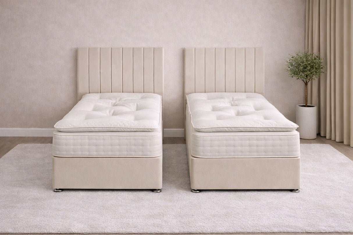 Hertford 6'3 Length Zip and Link Coil Sprung Pillow Top Divan Bed Set