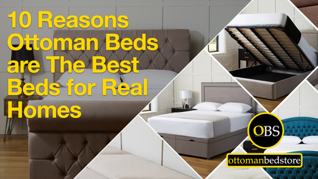 10 Reasons to Buy an Ottoman Bed – UK storage bed guide by Ottoman Bed Store, featuring gas-lift upholstered ottoman beds for small bedrooms and real homes