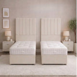 Bromley 1000 Pocket Hand Stitched Cool Blue - 6'6 Length Zip And Link Divan Bed Sets