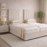 Bromley 1000 Pocket Hand Stitched Cool Blue - 6'6 Length Zip And Link Divan Bed Sets