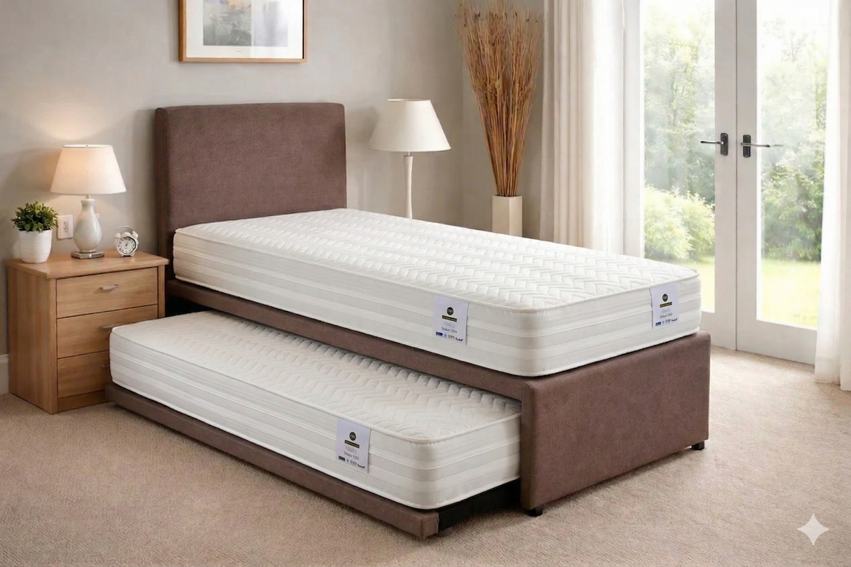 Tencel 1000 Pocket Sprung Divan Guest Bed with 2 x Mattresses