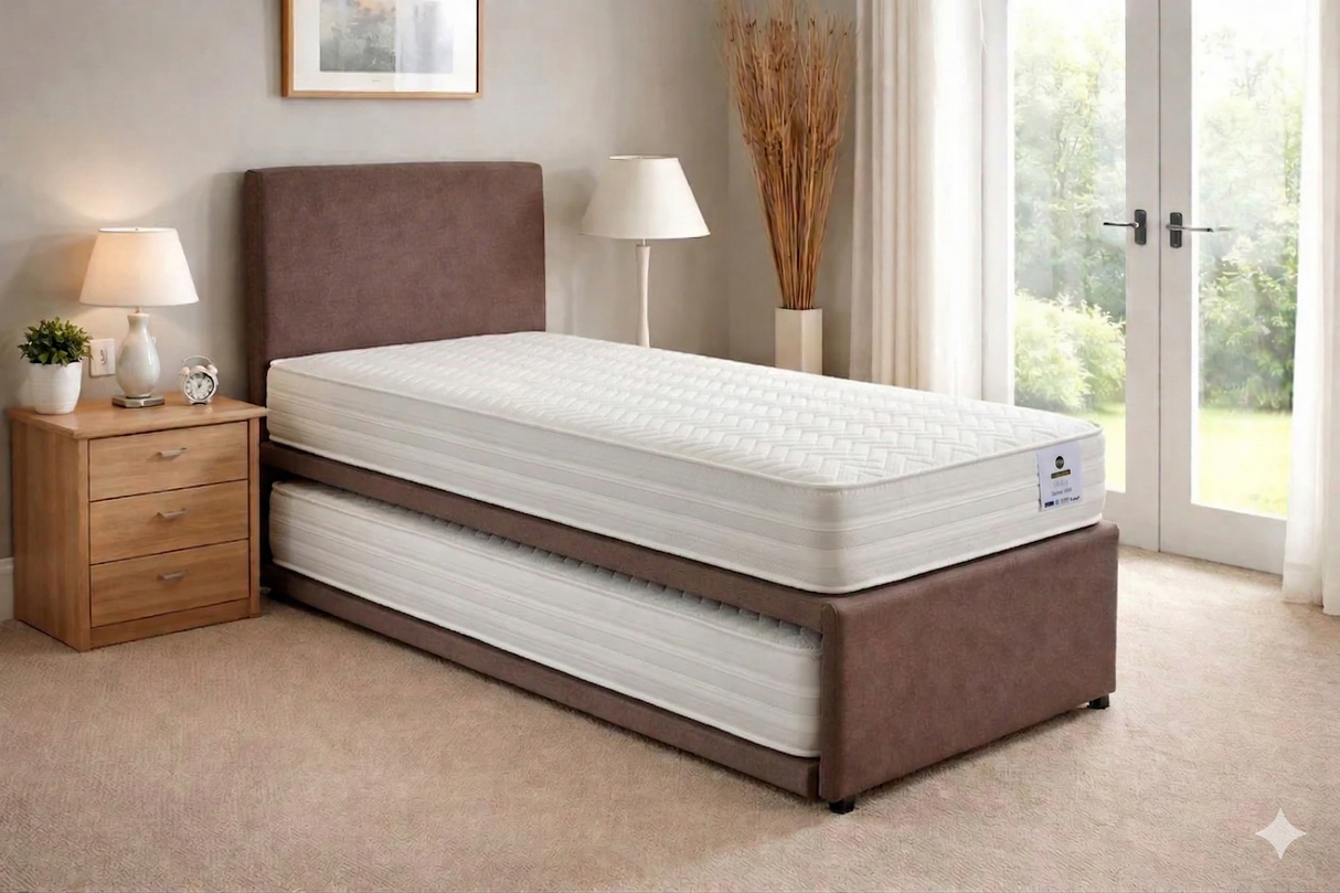 Tencel 1000 Pocket Sprung Divan Guest Bed with 2 x Mattresses