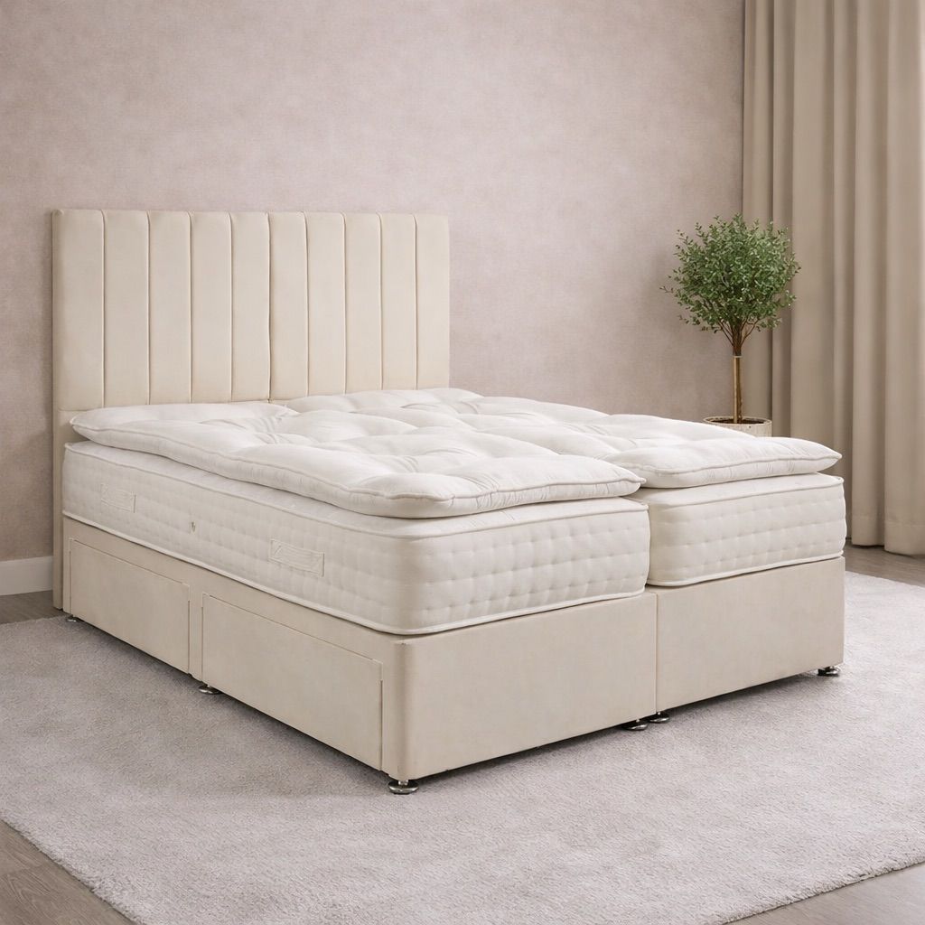 Hertford 6'3 Length Zip and Link Coil Sprung Pillow Top Divan Bed Set