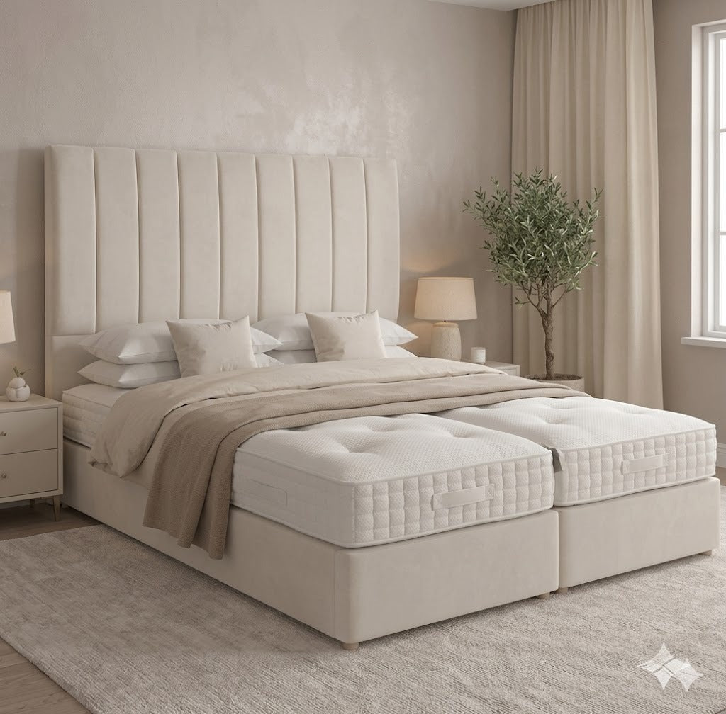 Mayfair 2000 Pocket Hand Stitched Natural Filling - 6'6 Length Zip And Link Divan Bed Sets