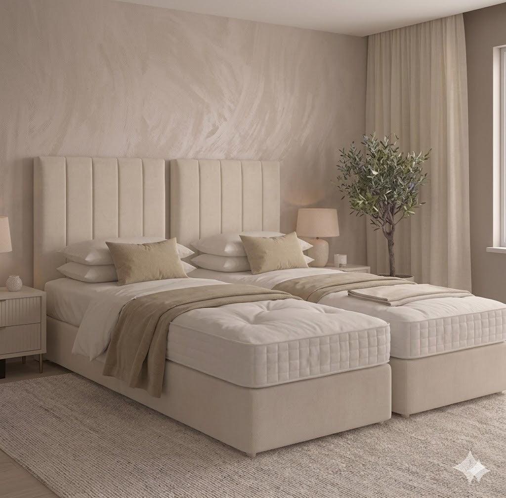 Mayfair 2000 Pocket Hand Stitched Natural Filling - 6'6 Length Zip And Link Divan Bed Sets