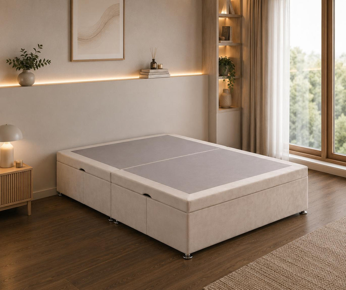 Quarter Split Side Lift Storage Ottoman Divan Base